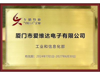 國(guó)家專(zhuān)精特新“小巨人”企業(yè)
